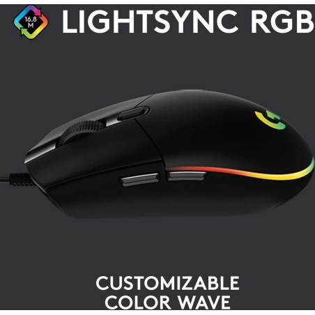 Logitech Gaming Mouse G102 LIGHTSYNC Optisk Kablet Sort